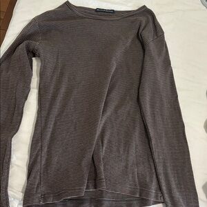 Brandy Melville Brown Striped Long Sleeve